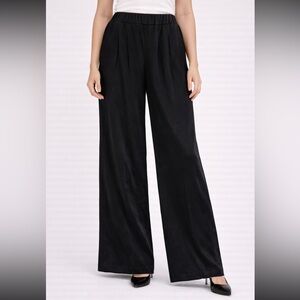 Me by Jennie Garth Black Wide Leg Pants LP Elastic Waist